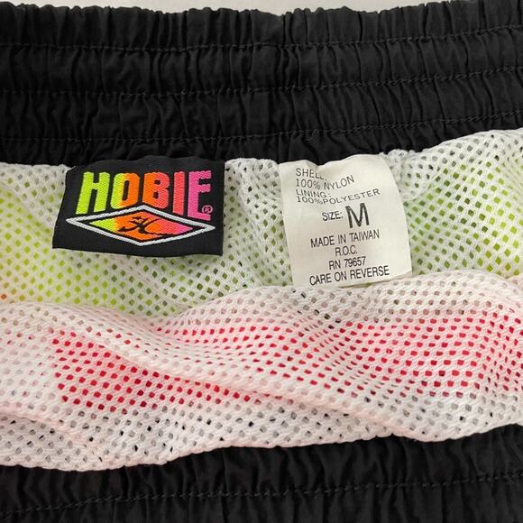 Hobie Swim Trunks M Orange Neon Drawstring Mesh Lined Retro Surf - Picture 2 of 5